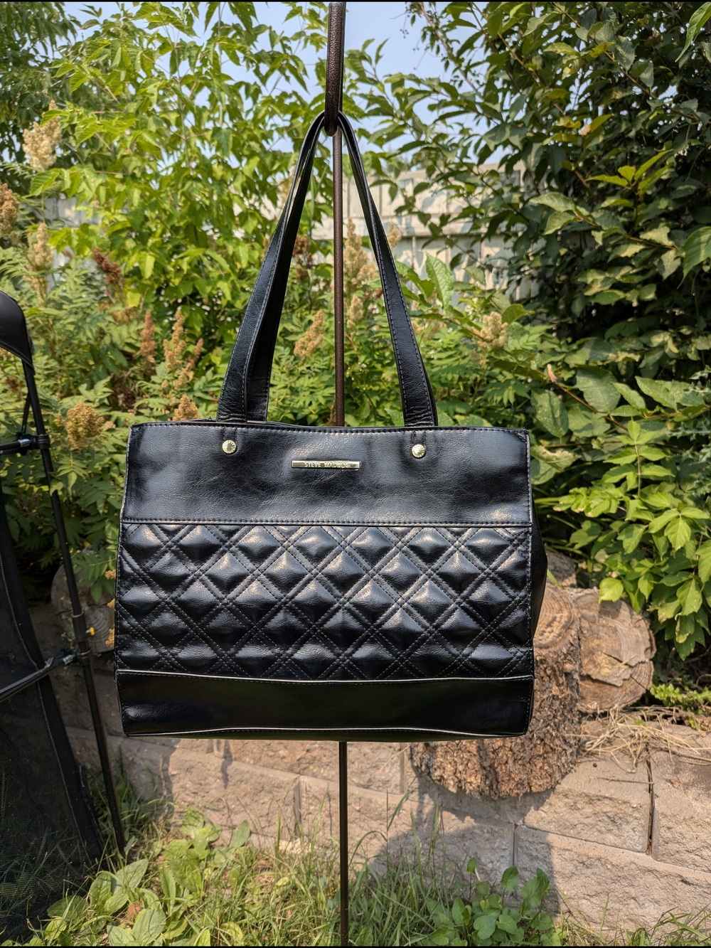 Steve Madden Quilted Tote Bag Purse Clutch Officecore Mob Wife Quiet Luxury - Picture 1 of 13